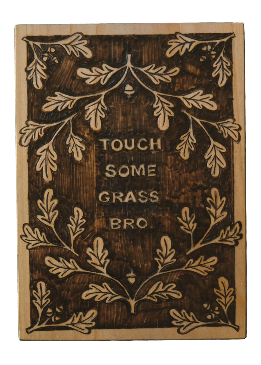 decorative phone pocket - "touch some grass bro."