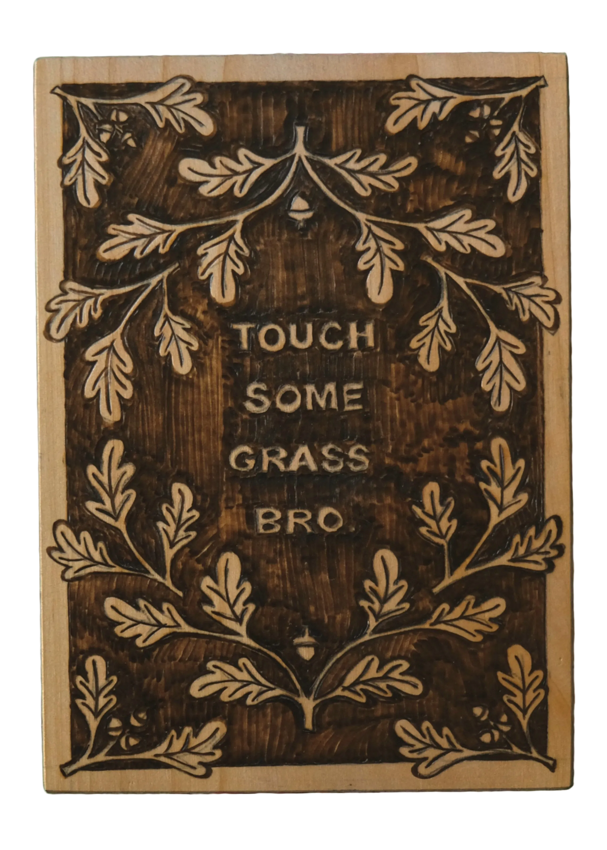decorative phone pocket - "touch some grass bro."
